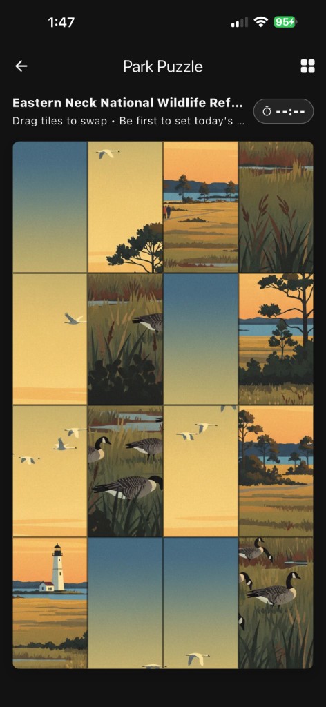 PollutionProfile Park Puzzle game screen for Eastern Neck National Wildlife Refuge